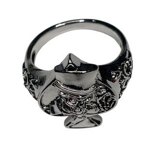 Skull Cowboy Ace Of Spades Stainless Steel Ring Size 14 A591